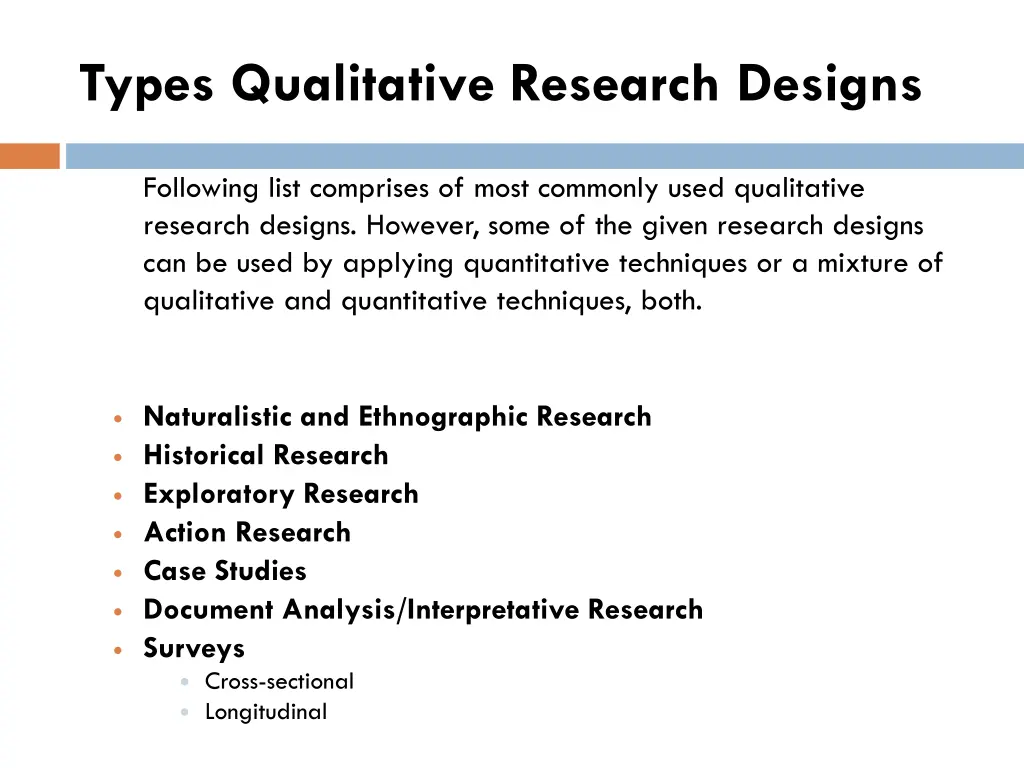 types qualitative research designs