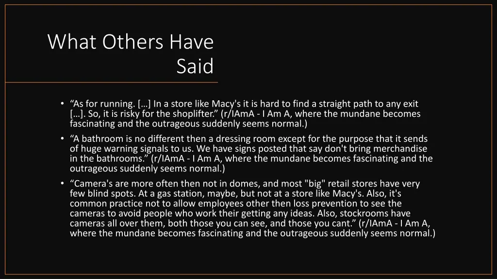 what others have