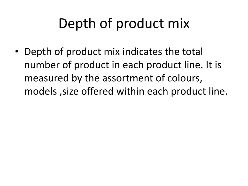 depth of product mix