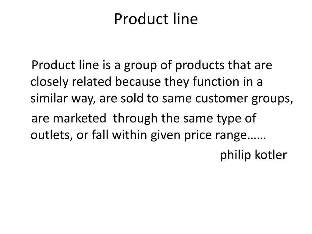 product line