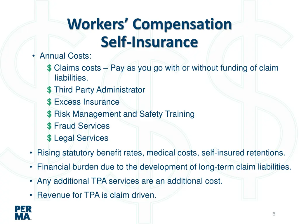 workers compensation self insurance annual costs