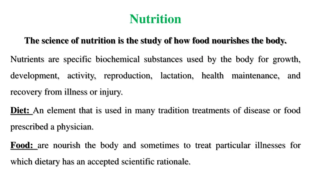 nutrition