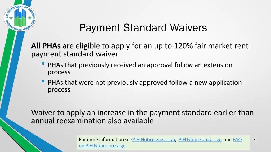 payment standard waivers