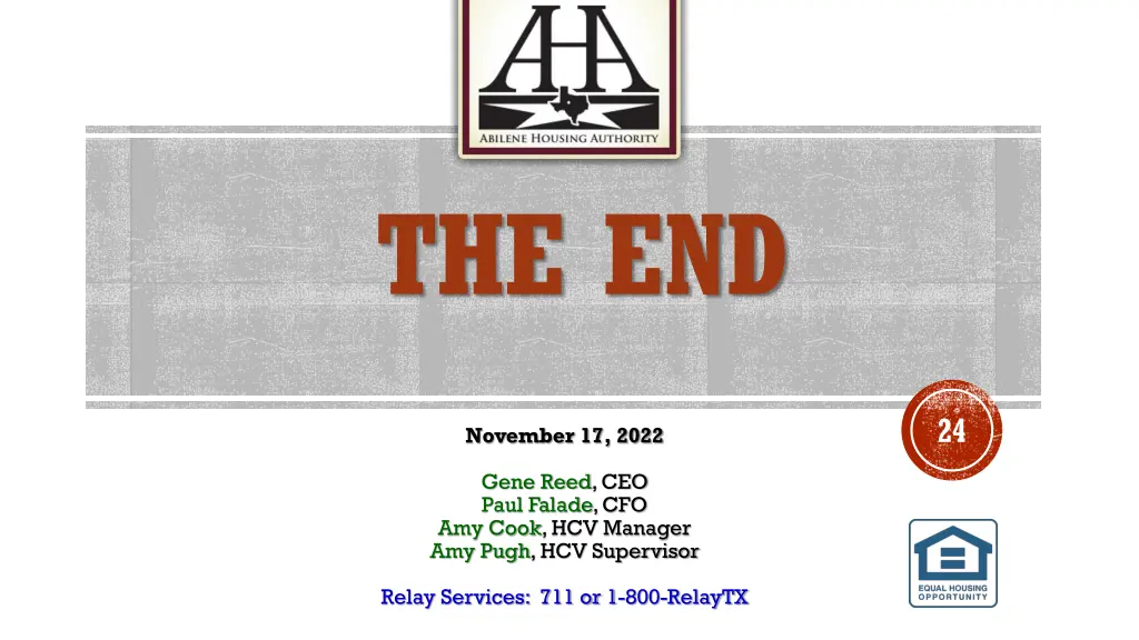 the end