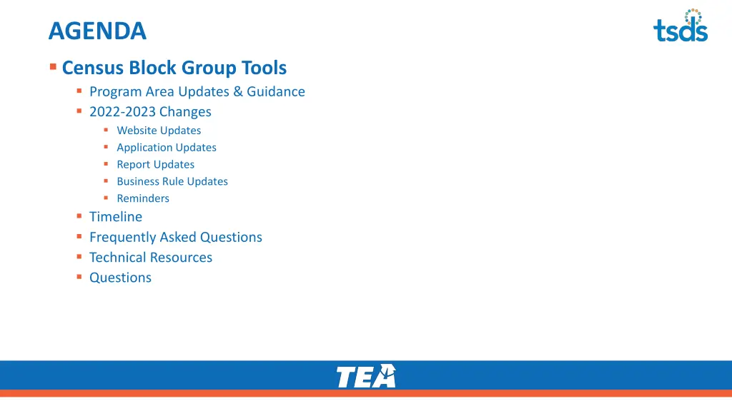 agenda census block group tools program area