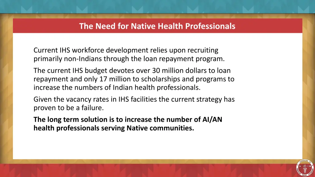 the need for native health professionals 2