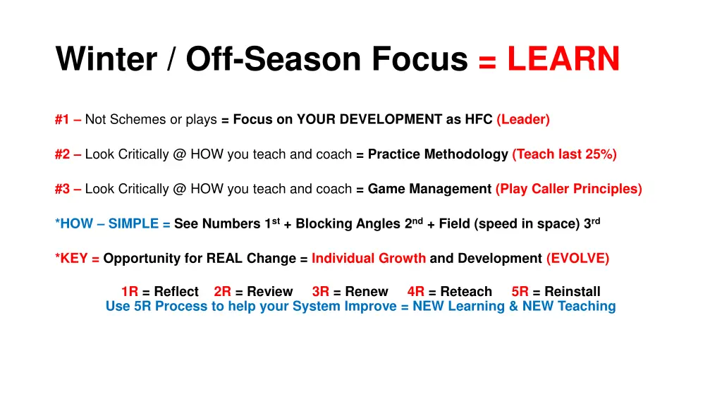 winter off season focus learn