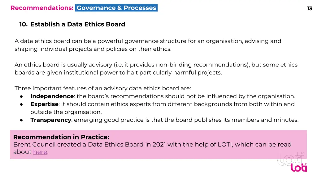 recommendations governance processes 3