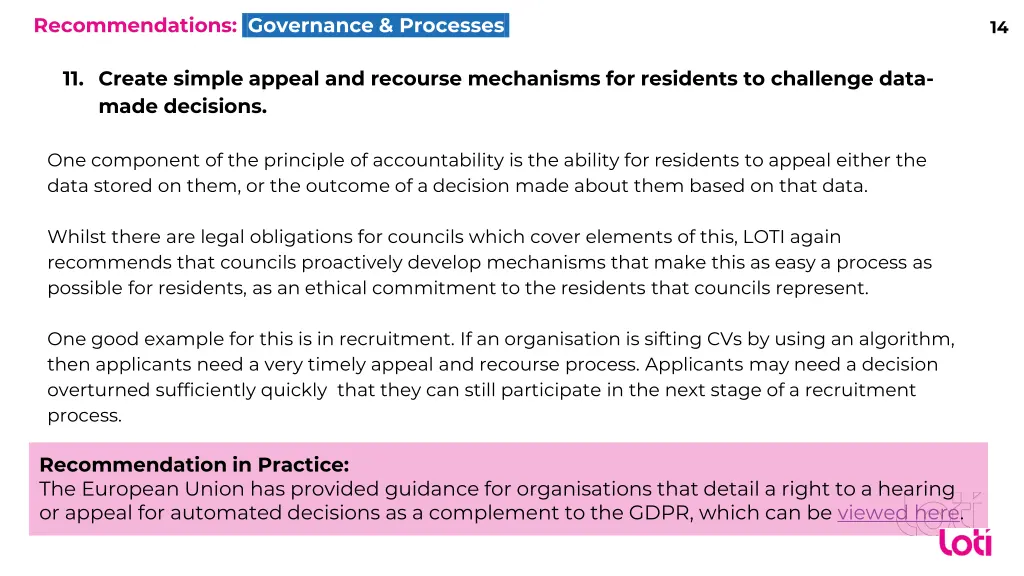 recommendations governance processes 4