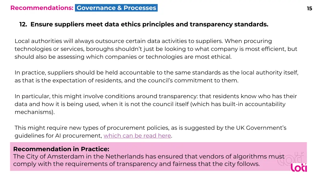 recommendations governance processes 5