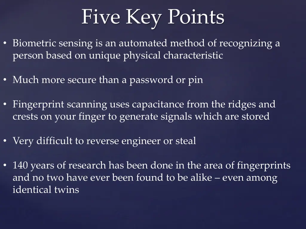 five key points