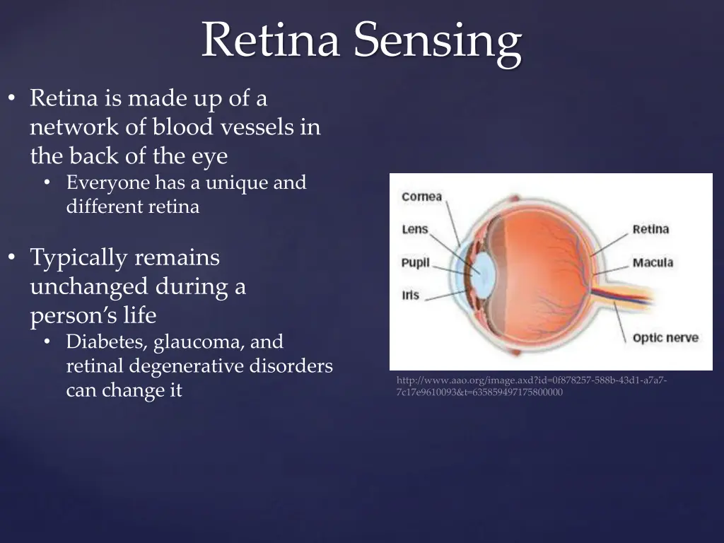 retina sensing