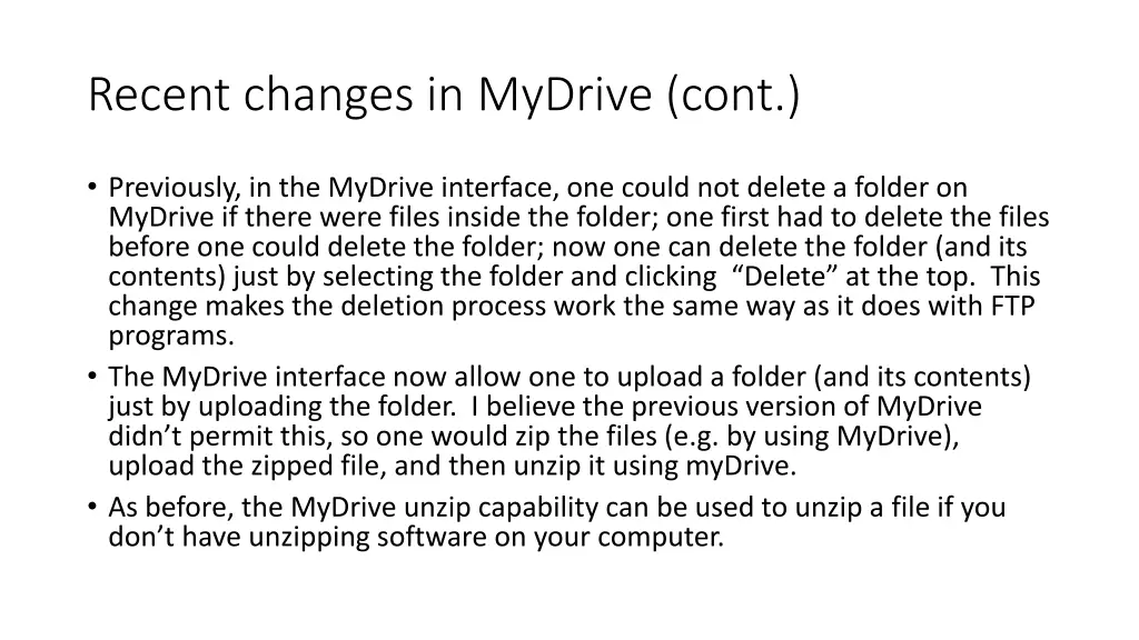 recent changes in mydrive cont 2