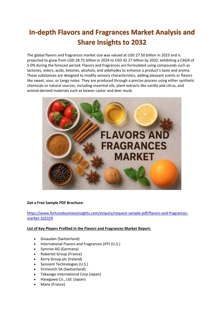 in depth flavors and fragrances market analysis