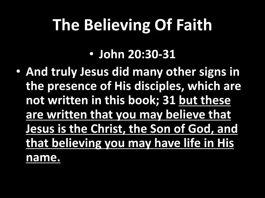 the believing of faith 1