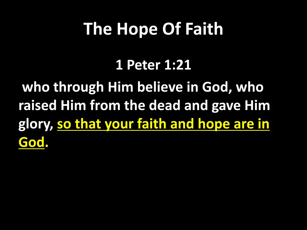 the hope of faith 1