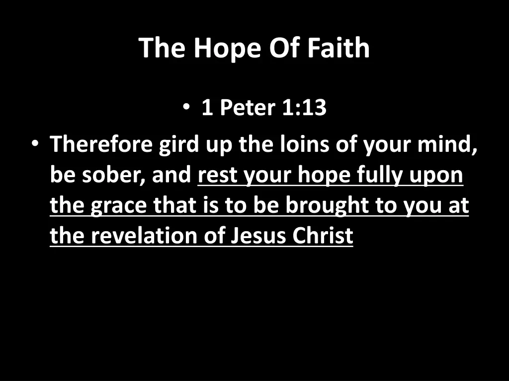 the hope of faith