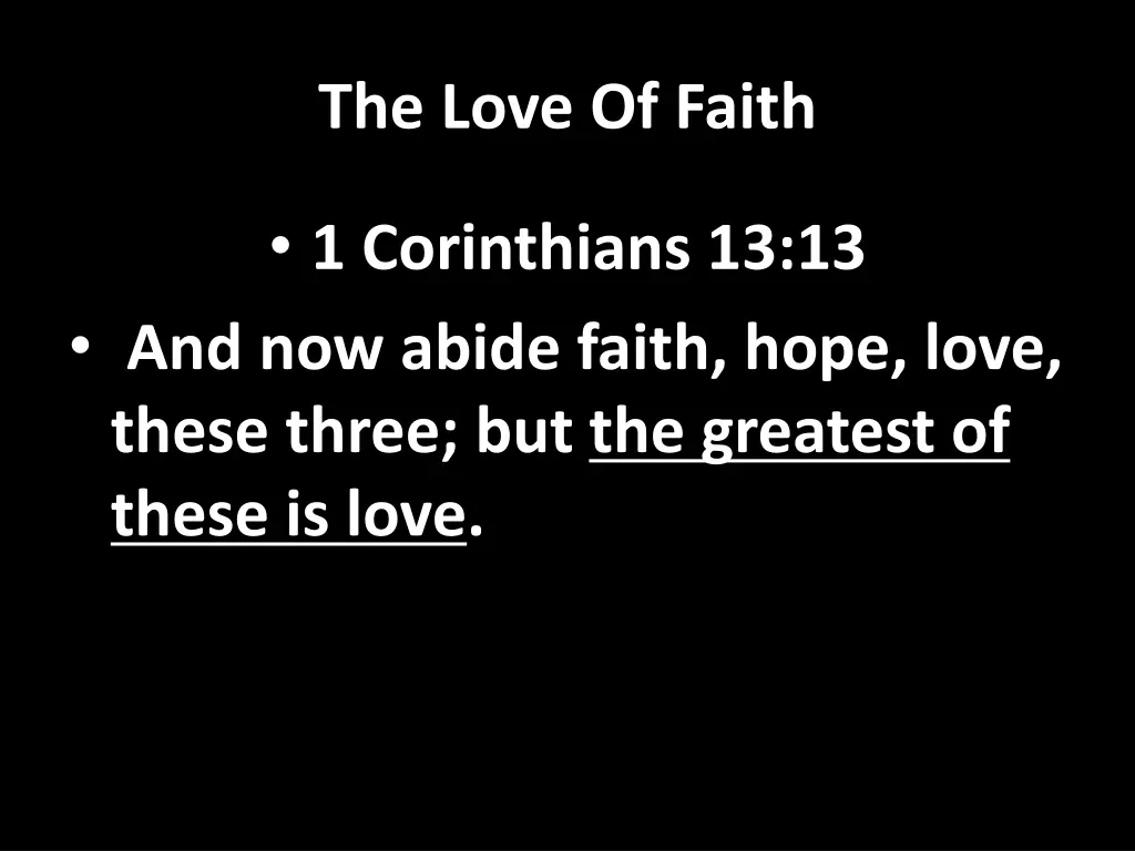 the love of faith