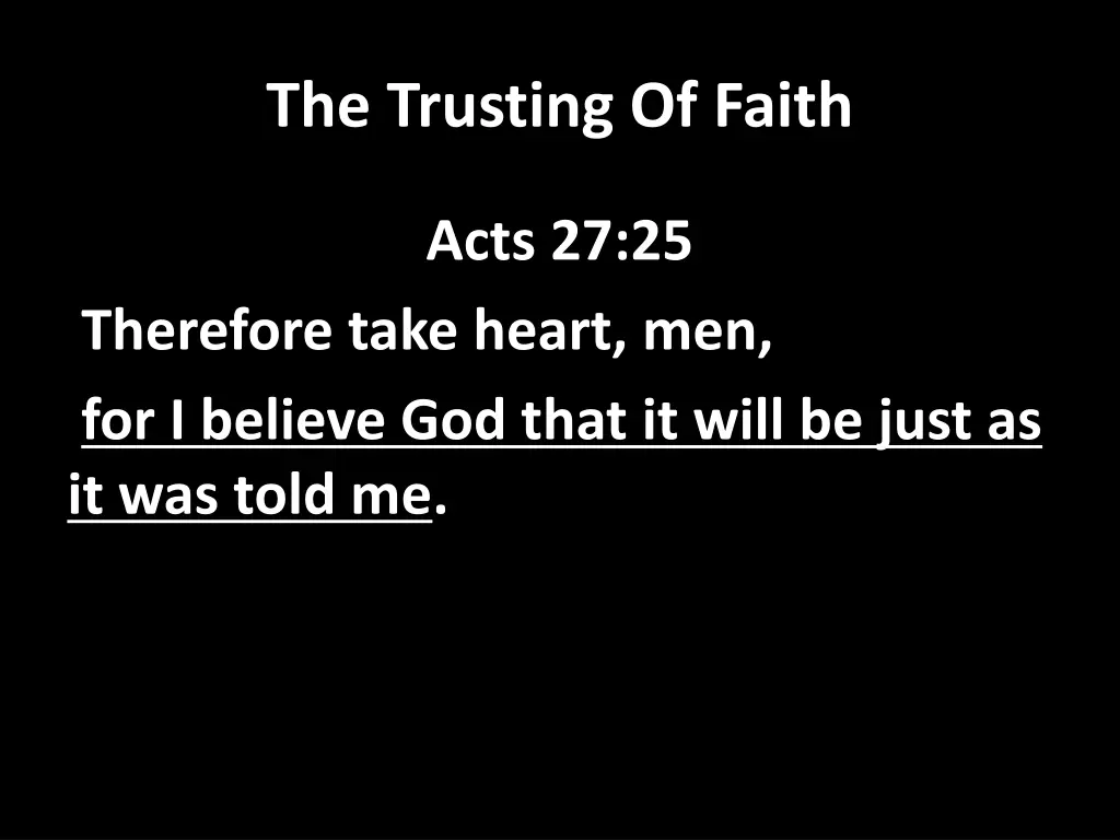 the trusting of faith 2