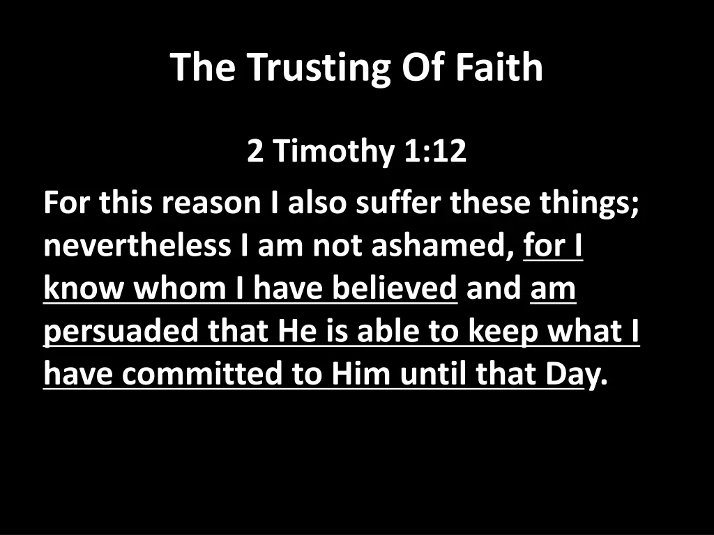 the trusting of faith 3