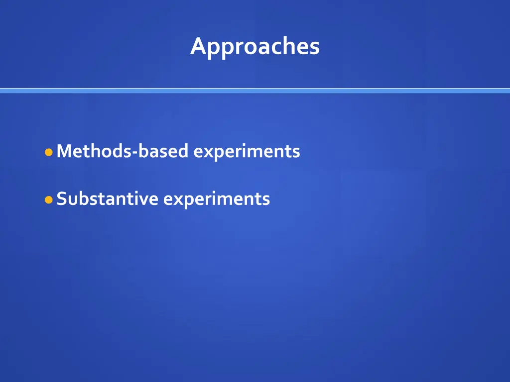 approaches