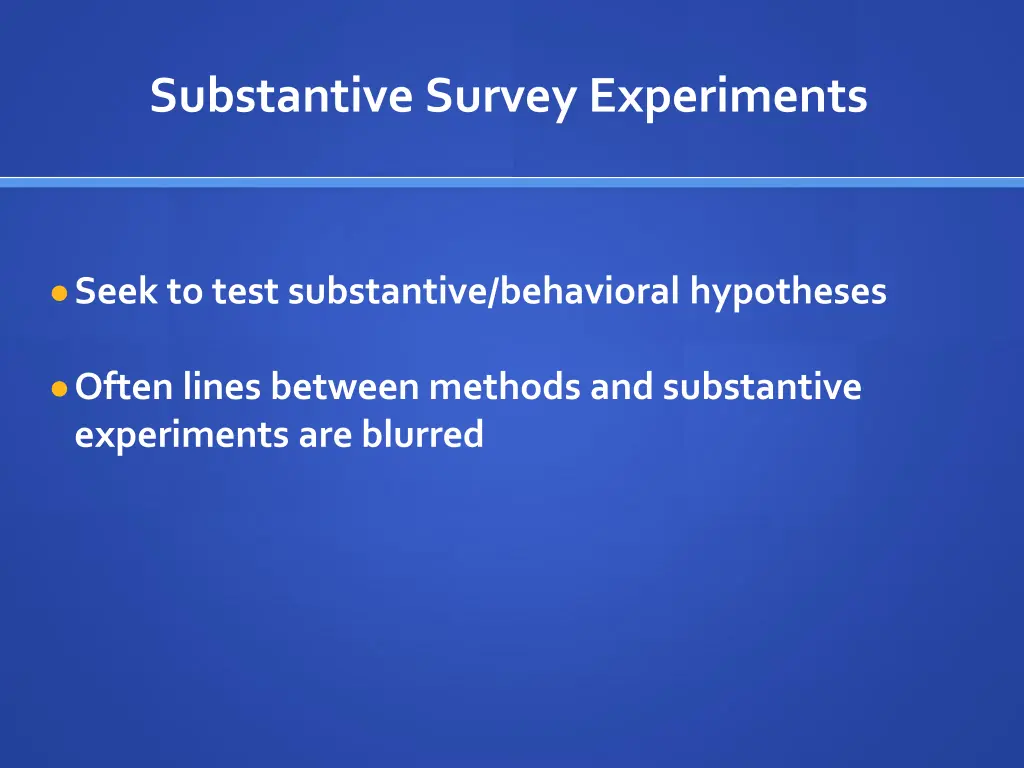 substantive survey experiments