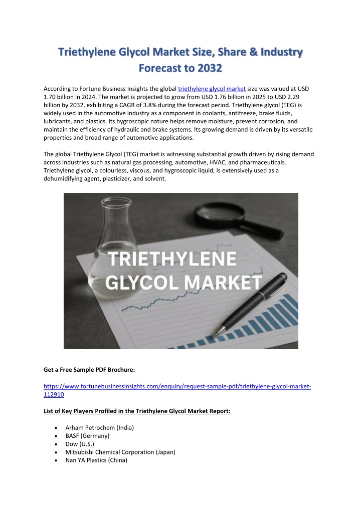 triethylene glycol market size share industry