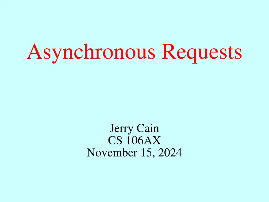 asynchronous requests