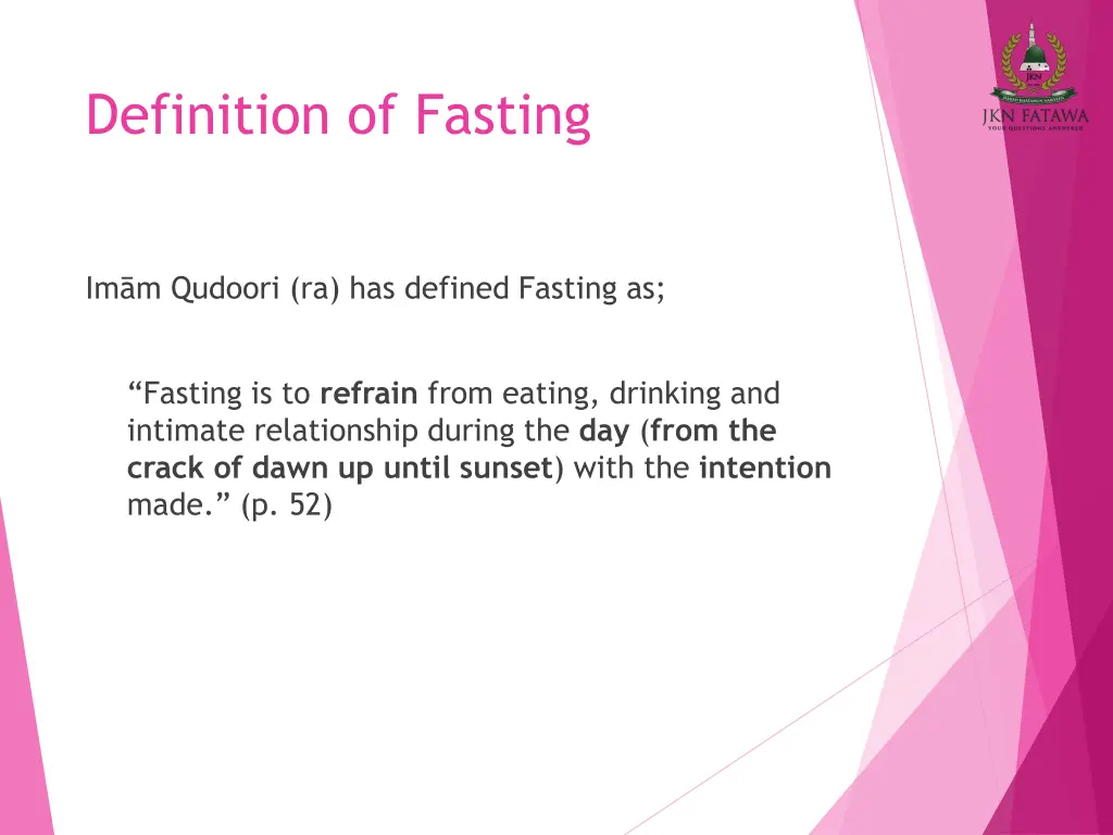 definition of fasting
