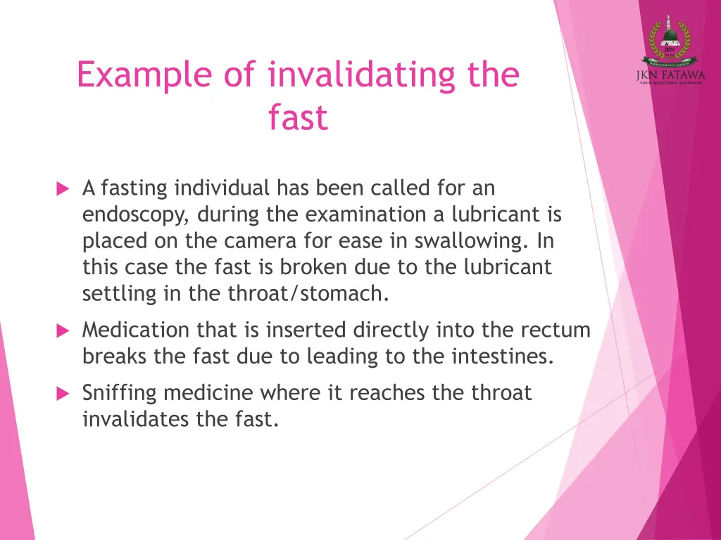 example of invalidating the fast