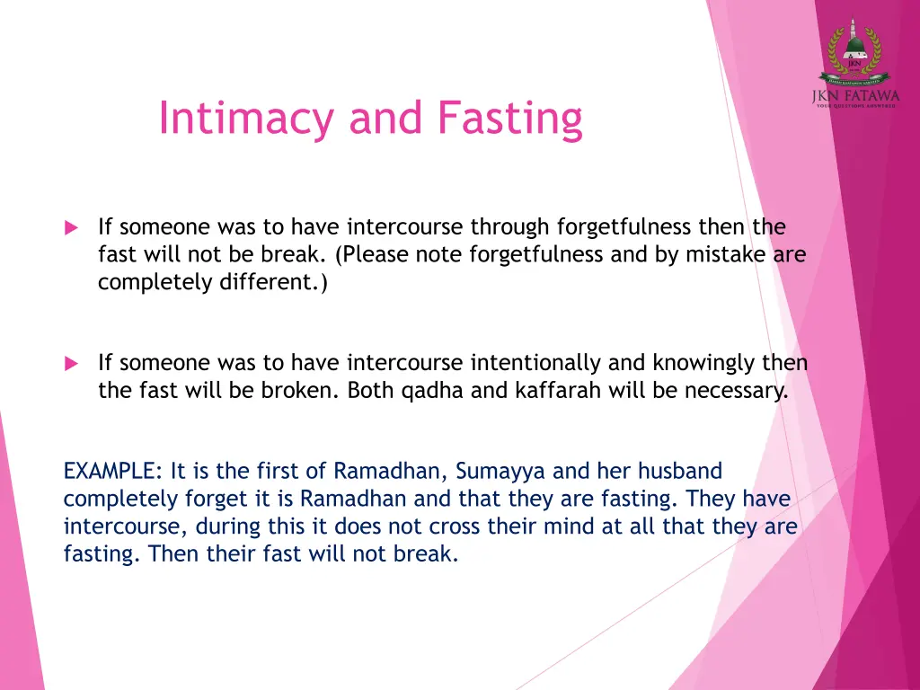 intimacy and fasting