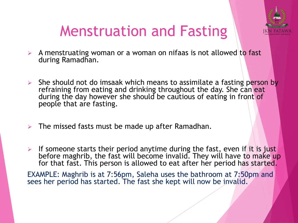 menstruation and fasting