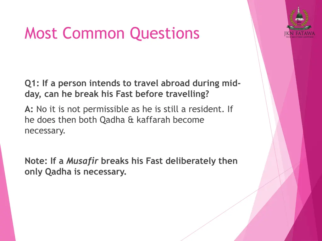 most common questions