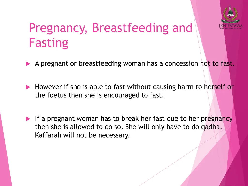 pregnancy breastfeeding and fasting