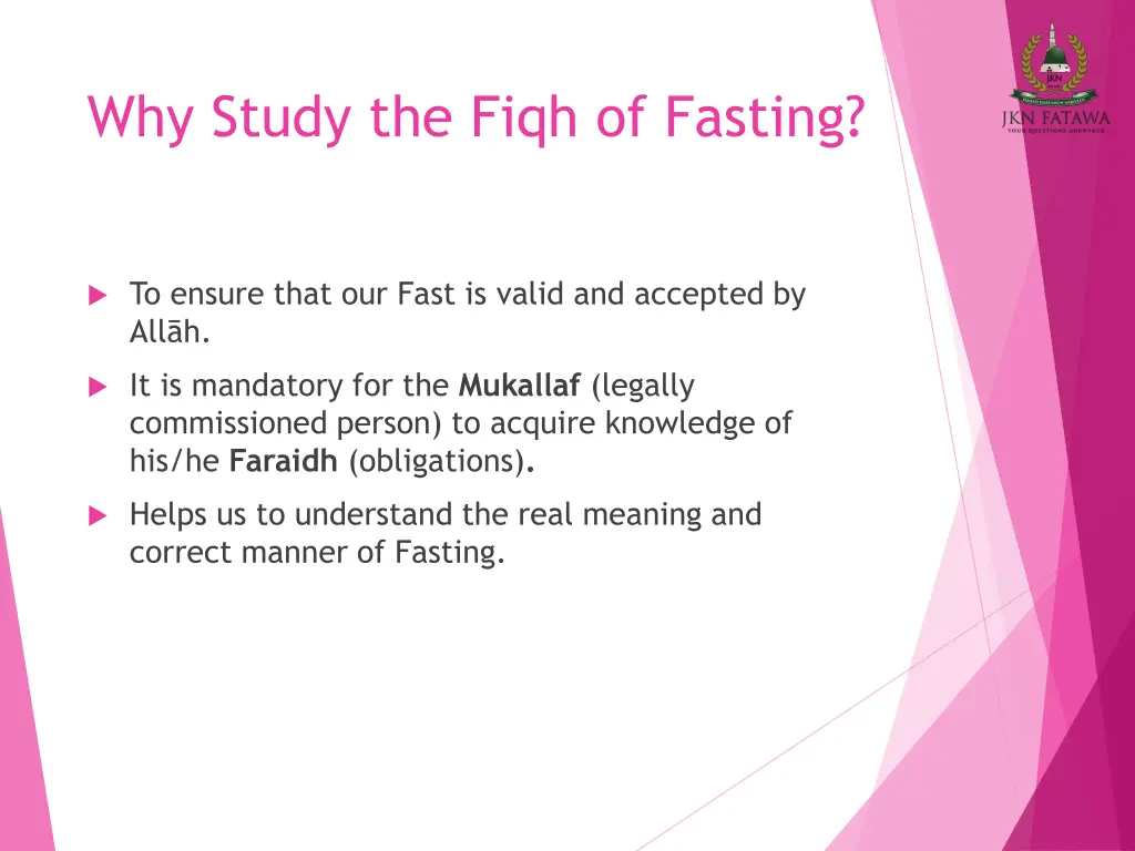 why study the fiqh of fasting