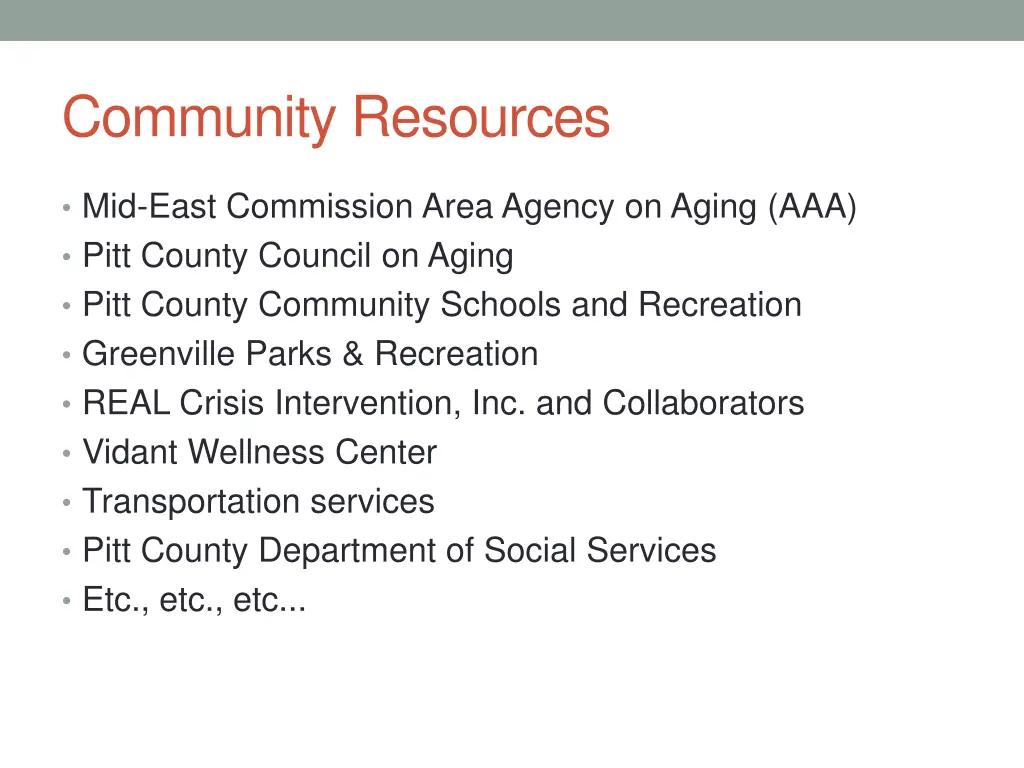 community resources