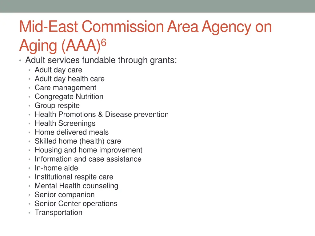 mid east commission area agency on aging