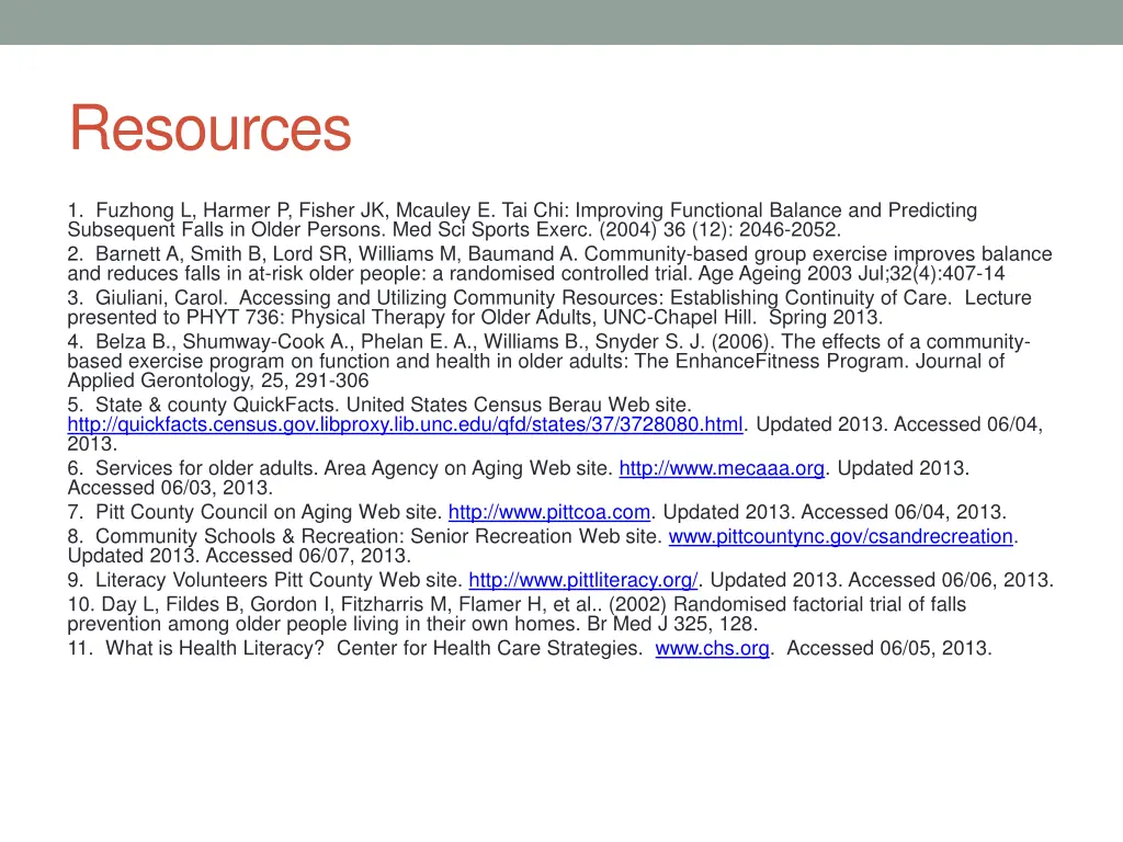 resources