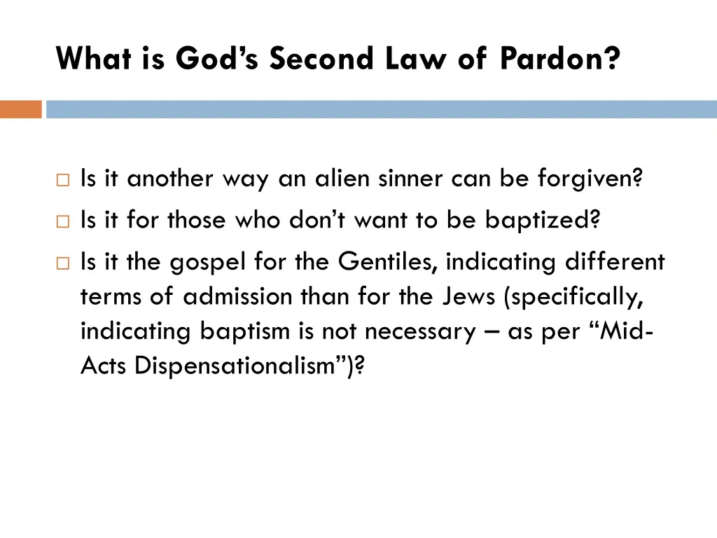 what is god s second law of pardon