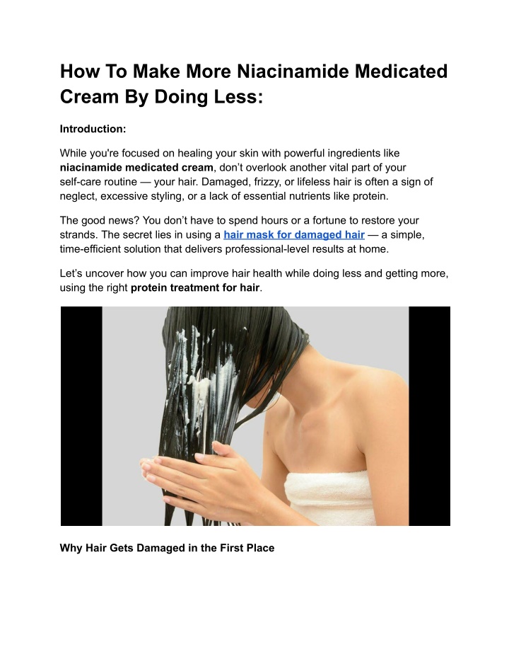 how to make more niacinamide medicated cream