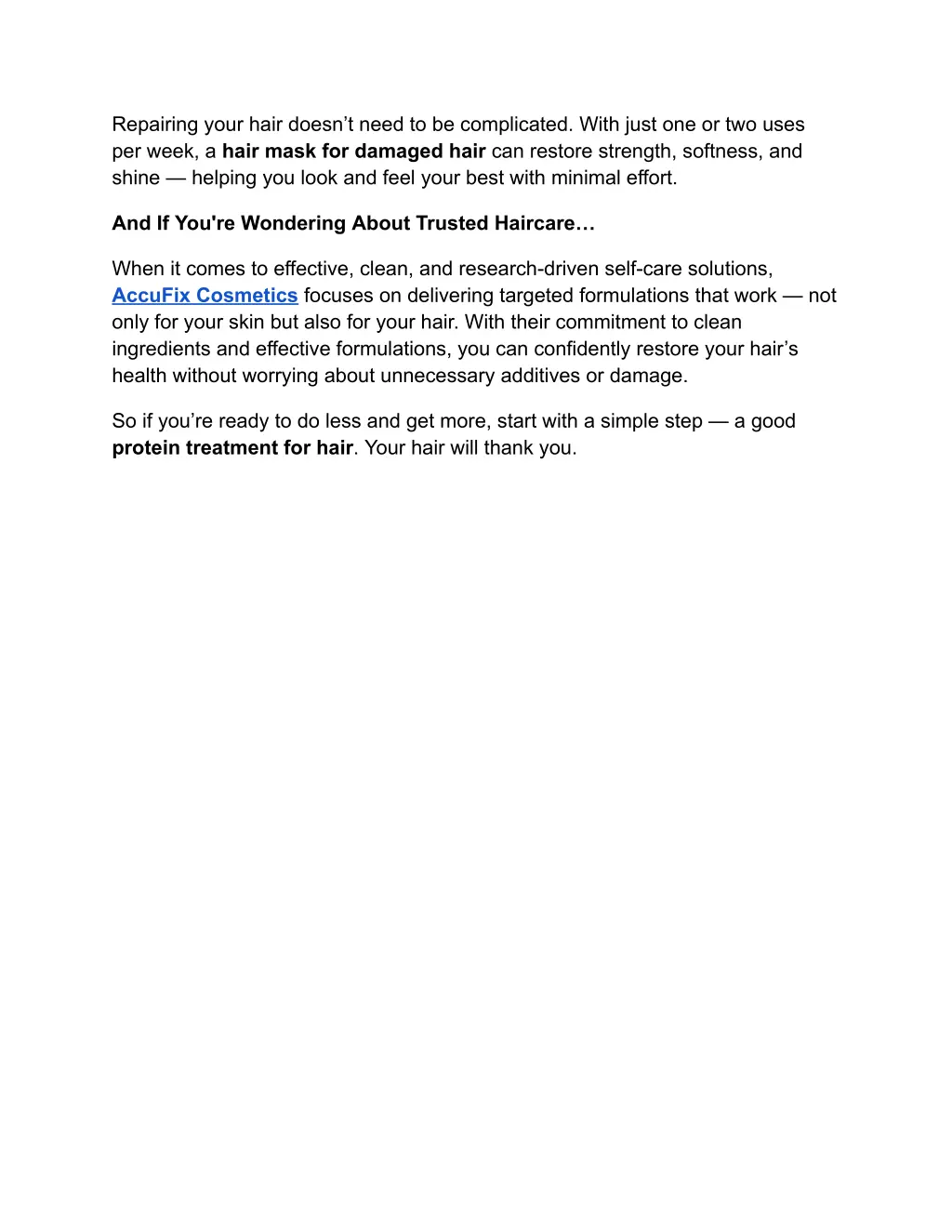 repairing your hair doesn t need