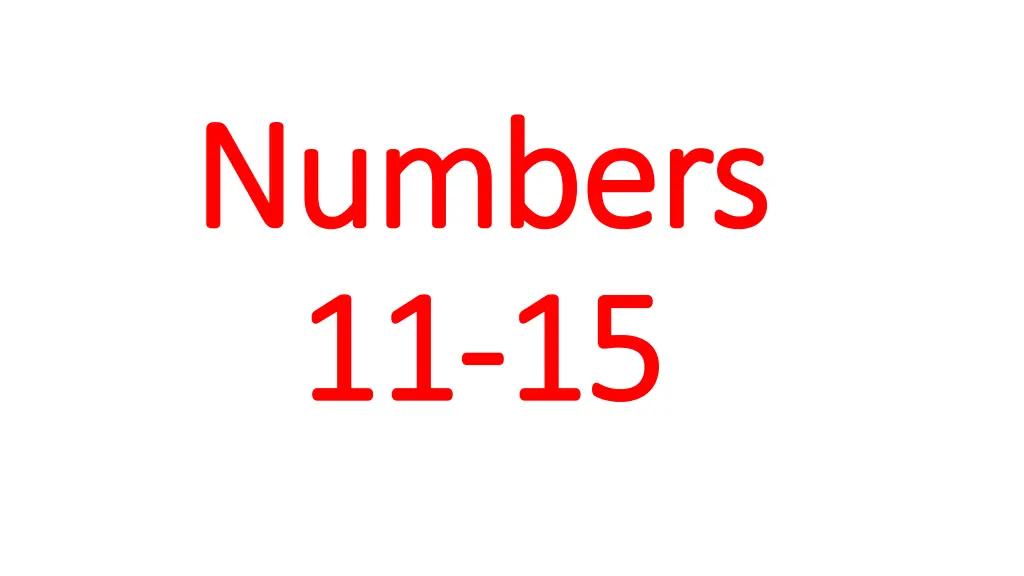 numbers numbers 11 11 15