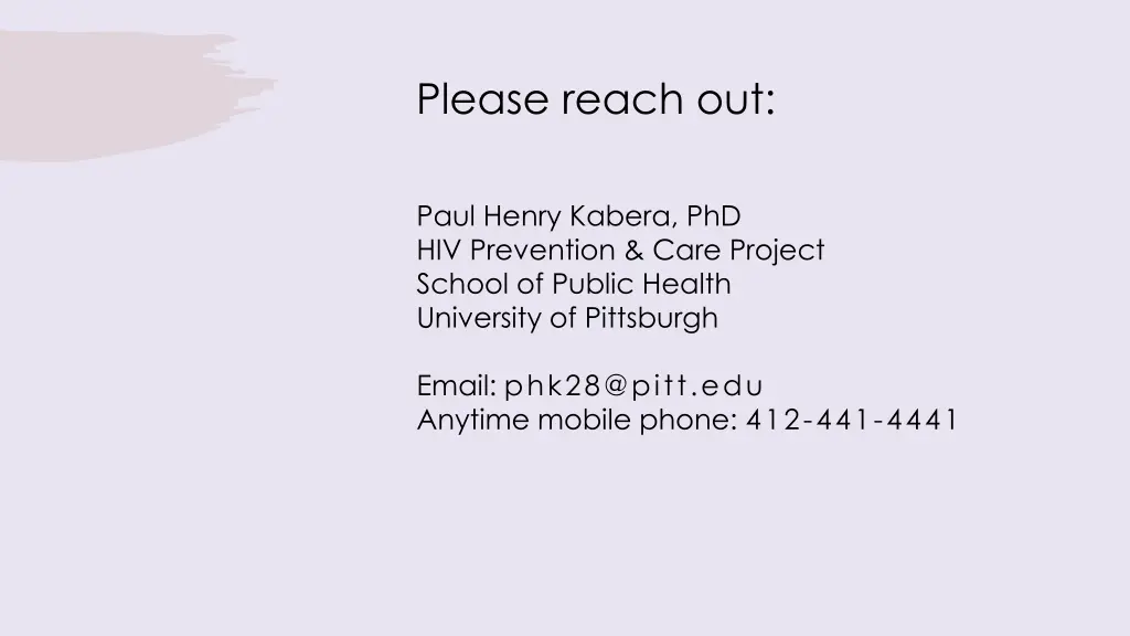 please reach out