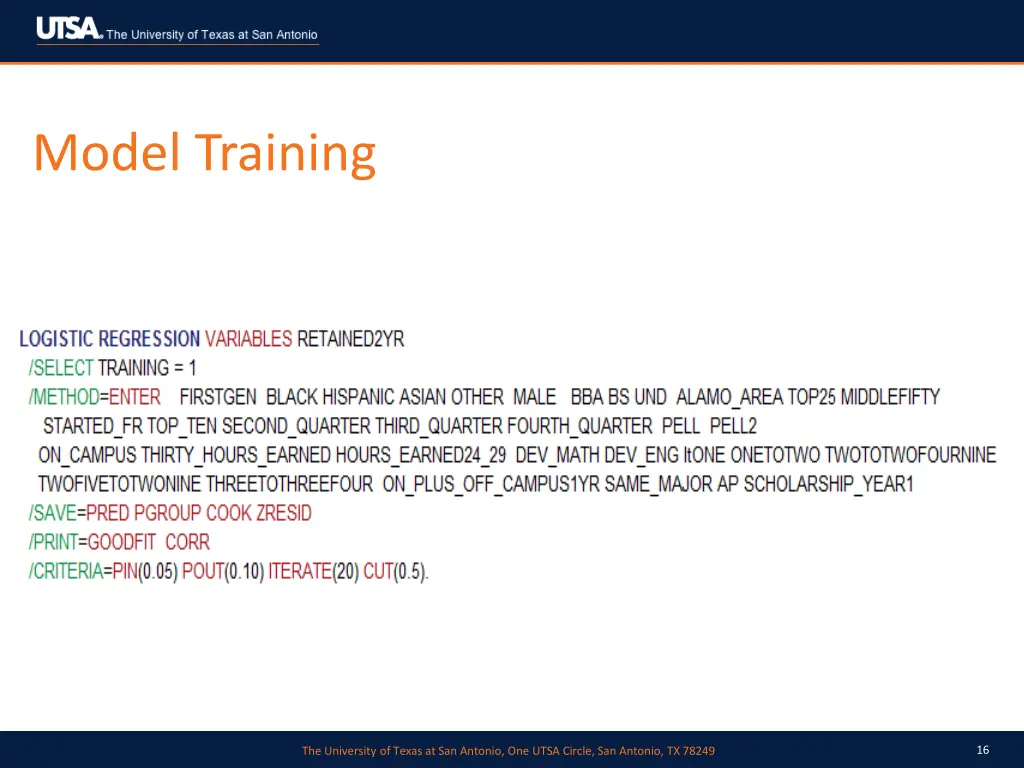 model training