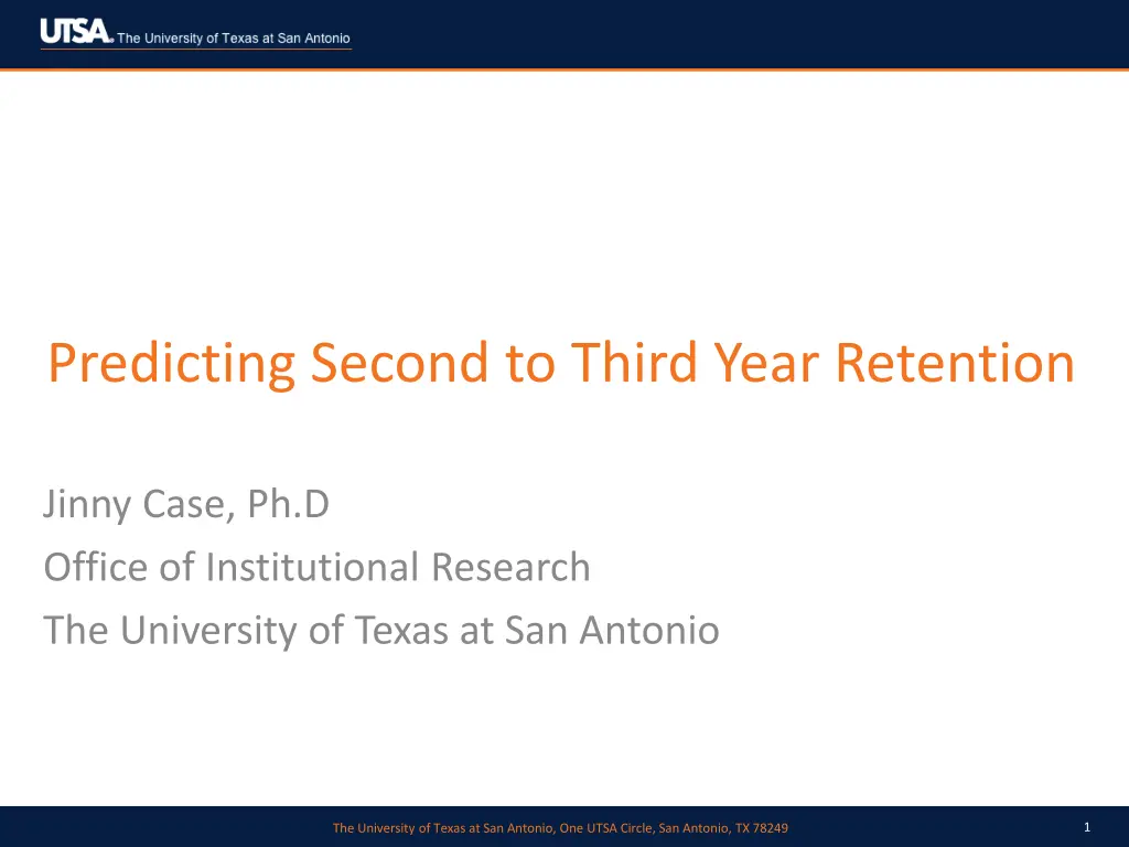 predicting second to third year retention