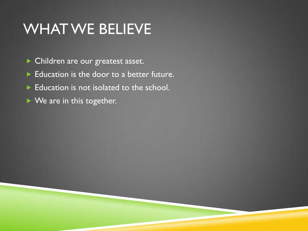 what we believe