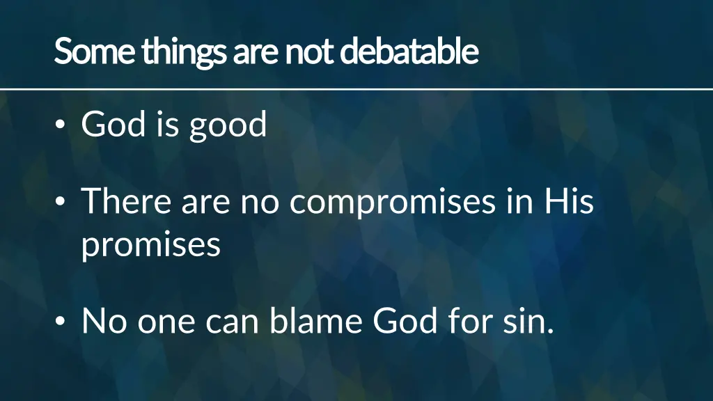 some things are not debatable some things