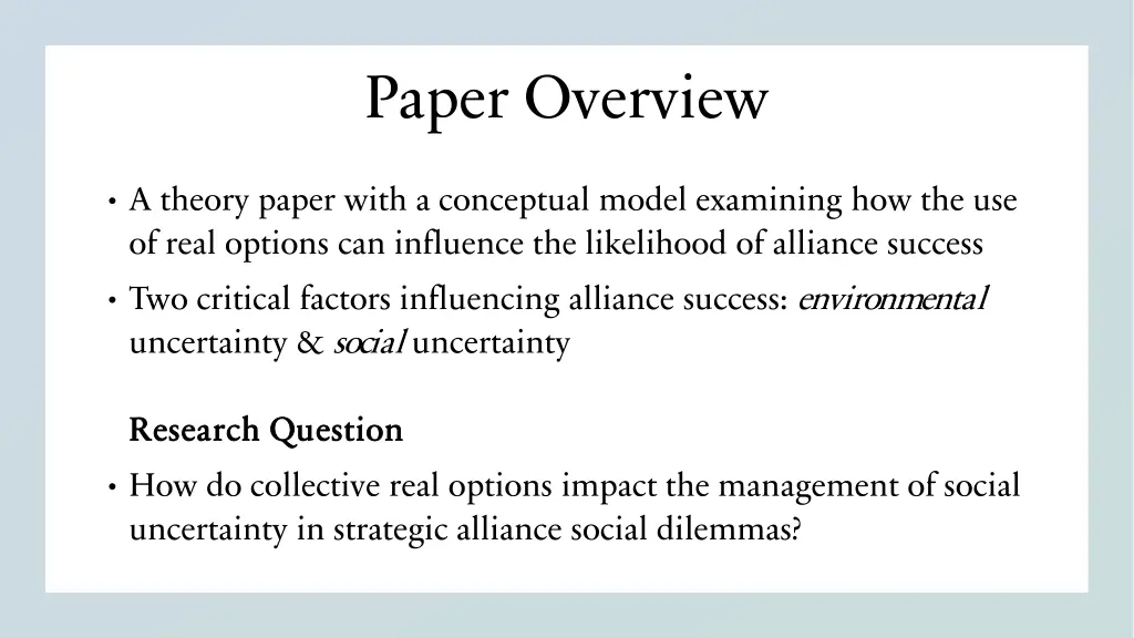 paper overview