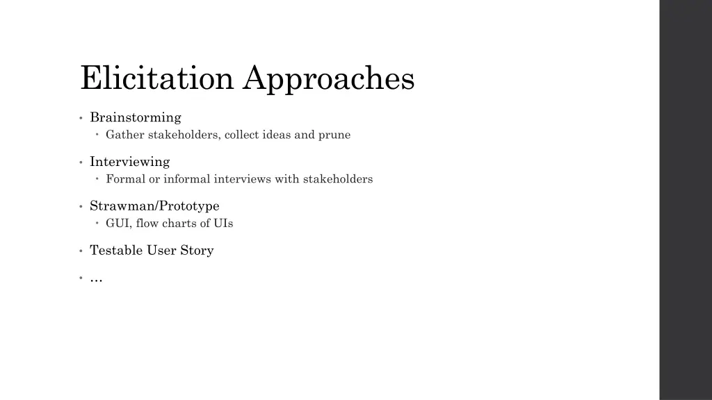 elicitation approaches
