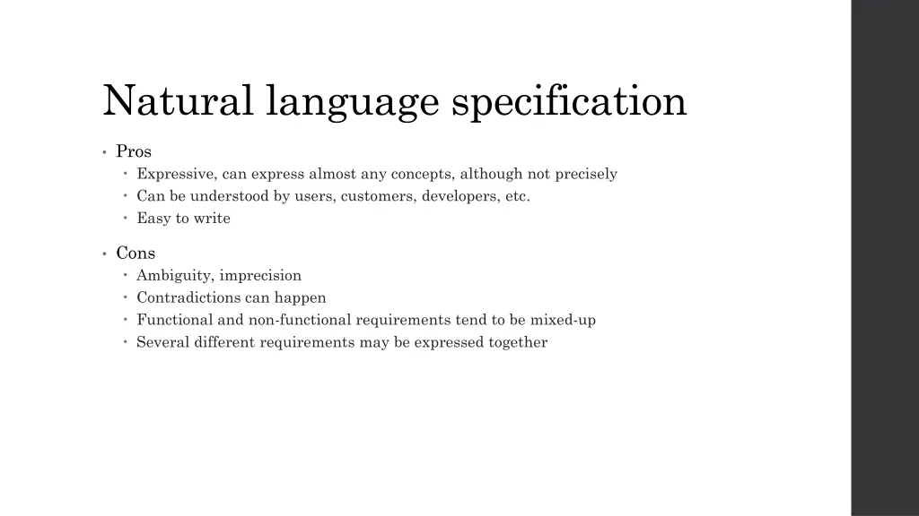 natural language specification 2